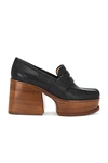 Gabriela Hearst Augusta Leather Platform Penny Loafers In Black