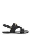 Valentino Sandalen Vlogo Gate Aus Leder In Nero