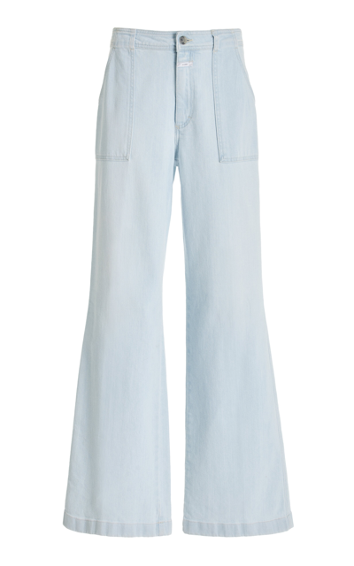 Closed Aria Stretch-cotton Trousers In Blue