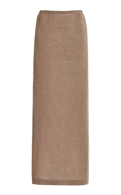 Éterne Emma Cashmere Maxi Skirt In Brown