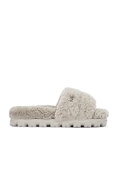 Ugg Maxi Curly Scuffetta Sheepskin Slides In Goat