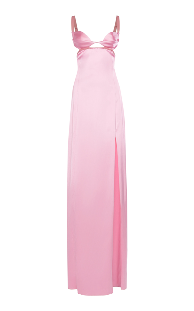 Nensi Dojaka Double-petal Satin Maxi Dress In Pink