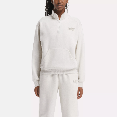 Reebok Id Energy Fleece Quarter-zip In White