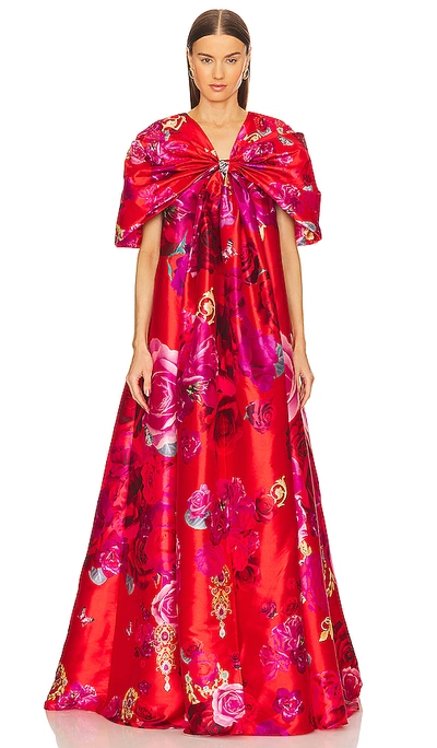 Camilla Bow Maxi Dress Â€“ Italian Rosa In Red