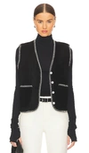 Donni Polar Fleece Stitch Vest In Black
