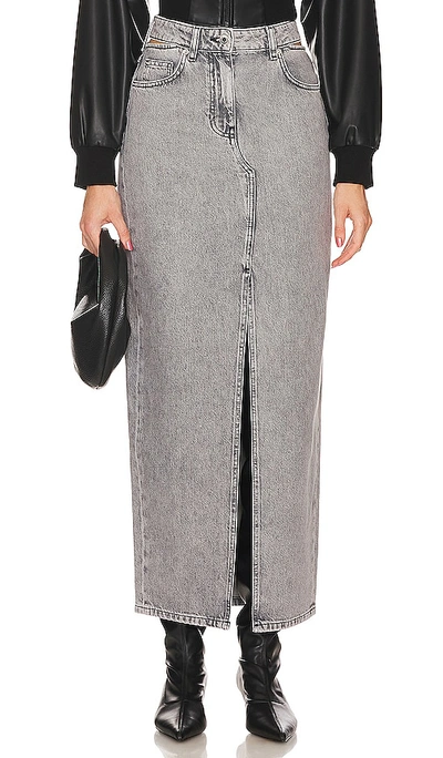 Iro Finji Slit Denim Skirt In Grey