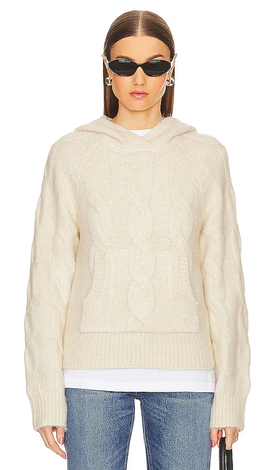 L'academie Narelle Cable Hoodie In Ivory