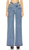 Monse Criss-cross High-rise Wide-leg Jeans In Blue