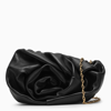 BURBERRY BURBERRY ROSE BLACK LEATHER CLUTCH BAG WITH CHAIN WOMEN