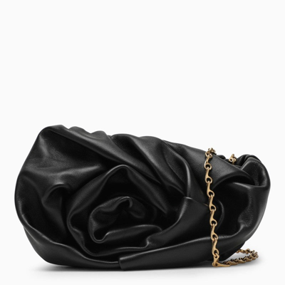 Burberry Rose Black Leather Clutch Bag With Chain Women