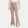 Nike Air High Waisted Flared Leggings In Smoky Mauve-neutral In Purple
