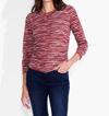 Nic + Zoe Abstract Stripe Scoop Neck Top In Red Multi In Red