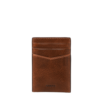 Fossil Men's Andrew Leather Card Case In Brown