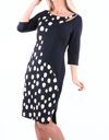 Michael Tyler Polka Dot Dress In Black In Blue
