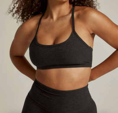 Beyond Yoga Spacedye Slim Racerback Medium Support Bra In Black