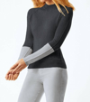 ECRU REGLAN SLEEVE SWEATER IN CHARCOAL