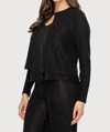 LAST TANGO GLITTER TOP BUTTON CARDIGAN IN BLACK