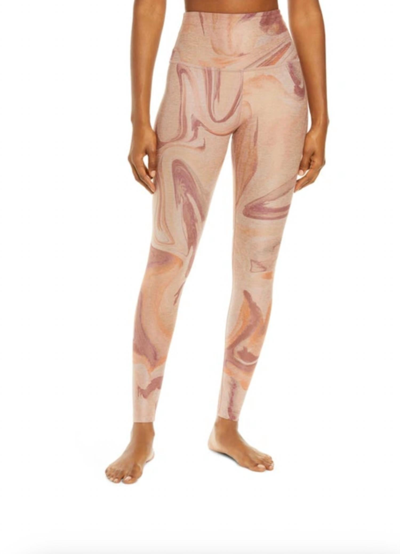 Beyond Yoga Spacedye High Waist Legging In Chai Marble In Pink