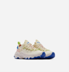 Sorel Kinetic Breakthru Tech Lace Up Sneaker Shoe In Chalk/cobalt Blue In Multi