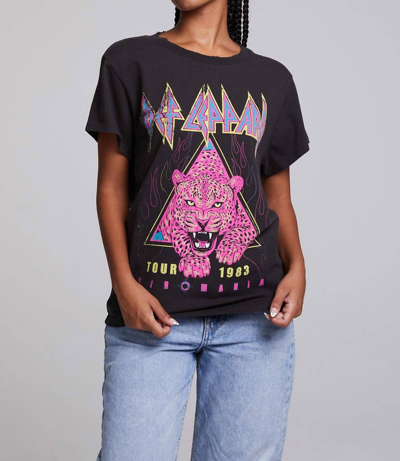 Chaser Def Leppard Pyromania Tee In Black