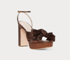 LOEFFLER RANDALL WOMEN'S NATALIA PLEATED PLATFORM SANDAL IN MOCHA