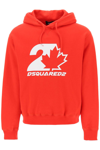 Dsquared2 Cool Fit Hoodie Sweatshirt With Logo Print In Red