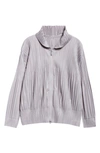Issey Miyake Pleated Zip-up Jacket In Cool Gray