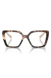 Prada 51mm Square Optical Glasses In Brown Tort