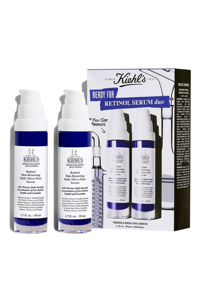 Kiehl's Since 1851 Retinol Skin-renewing Daily Micro-dose Serum Duo $184 Value In White