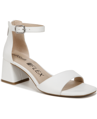 Lifestride Cassidy Ankle Strap Dress Sandals In Bright White Faux Leather