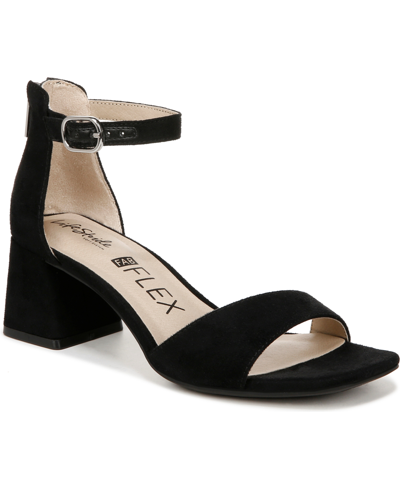 Lifestride Cassidy Ankle Strap Dress Sandals In Black Fabric