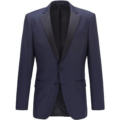 Pre-owned Hugo Boss Boss Mens Hence Cyl Suit Jacket Outerwear In Dark Blue