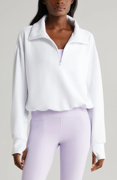 Zella Modal Half Zip Pullover In White