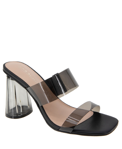 Bcbgeneration Women's Parisa Block-heel Vinyl Dress Sandals In Smoke,black