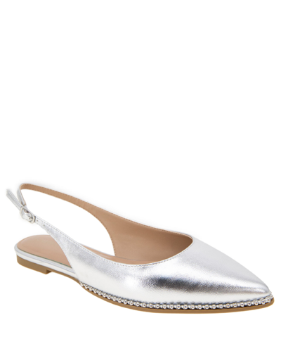 Bcbgeneration Valerie Slingback Pointed Toe Flat In Silver