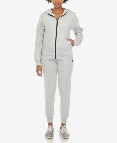 White Mark Women's Fleece Lined 2-pc. Tracksuit Set In Heather Gray