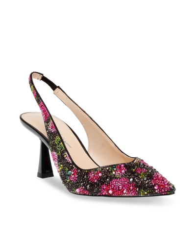 Betsey Johnson Women's Clark Slingback Evening Pumps In Black,pink Floral