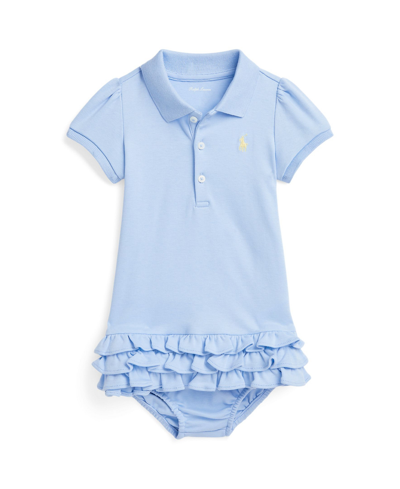 Polo Ralph Lauren Baby Girls Soft Cotton Polo Dress In Office Blue