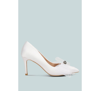 London Rag Odette Diamante Embellished Bow Stiletto Pumps In White