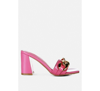 London Rag Playdoll Metal Chain Detail Block Heel Sandal In Pink