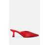 London Rag Aldora Rhinestones Embellished Satin Mules In Red