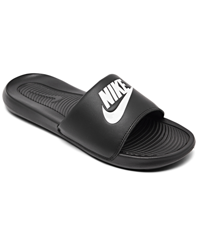 Nike Men's Victori One Slide Sandals From Finish Line In Black,white