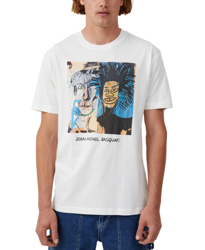 Cotton On Men's Basquiat Loose Fit T-shirt In Vintage White,dos Cabezas