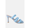 London Rag High Bae Pointed Heel Braided Sandals In Blue