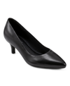 Easy Spirit Selexie Womens Mesh Inset Leather Kitten Heels In Black Leather