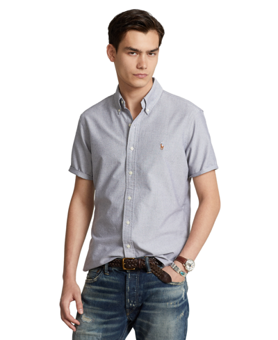 Polo Ralph Lauren Men's Classic-fit Short-sleeve Oxford Shirt In Slate