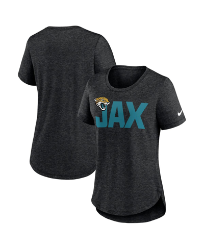 Nike Women's  Heather Black Jacksonville Jaguars Local Fashion Tri-blend T-shirt
