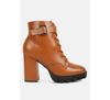London Rag Grahams Faux Leather Lace Up Boots In Tan