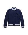 Polo Ralph Lauren Fleece Baseball Jacket In Refined Navy