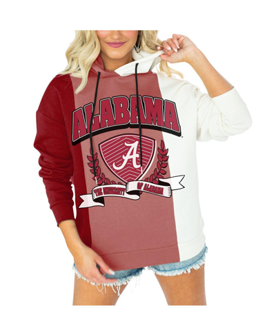 GAMEDAY COUTURE WOMEN'S GAMEDAY COUTURE CRIMSON ALABAMA CRIMSON TIDE HALL OF FAME COLORBLOCK PULLOVER HOODIE